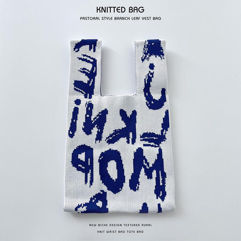 Colorful Knitted Handbags: Women's Fashion Shoulder Bags & Vest Waistcoat Styles