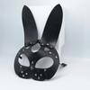 Sexy Leder Maske Bunny Girl Cosplay Erotisch Fetisch Rave Maske Nieten Bondage Geschirr Halloween Party Katzenmaske Frau Mann