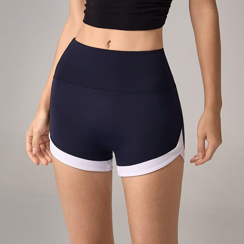Mitaogirl Kendall Sports Shorts Women High Waist Buttock Lifting Running Hot Pants Contrast Color Three Points Fitness Yoga Pants