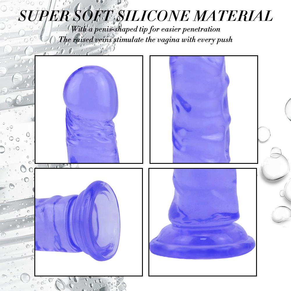 MoDi Realistické dilda erotické hračky pro ženy Muži Měkký umělý penis G-bod G modrý