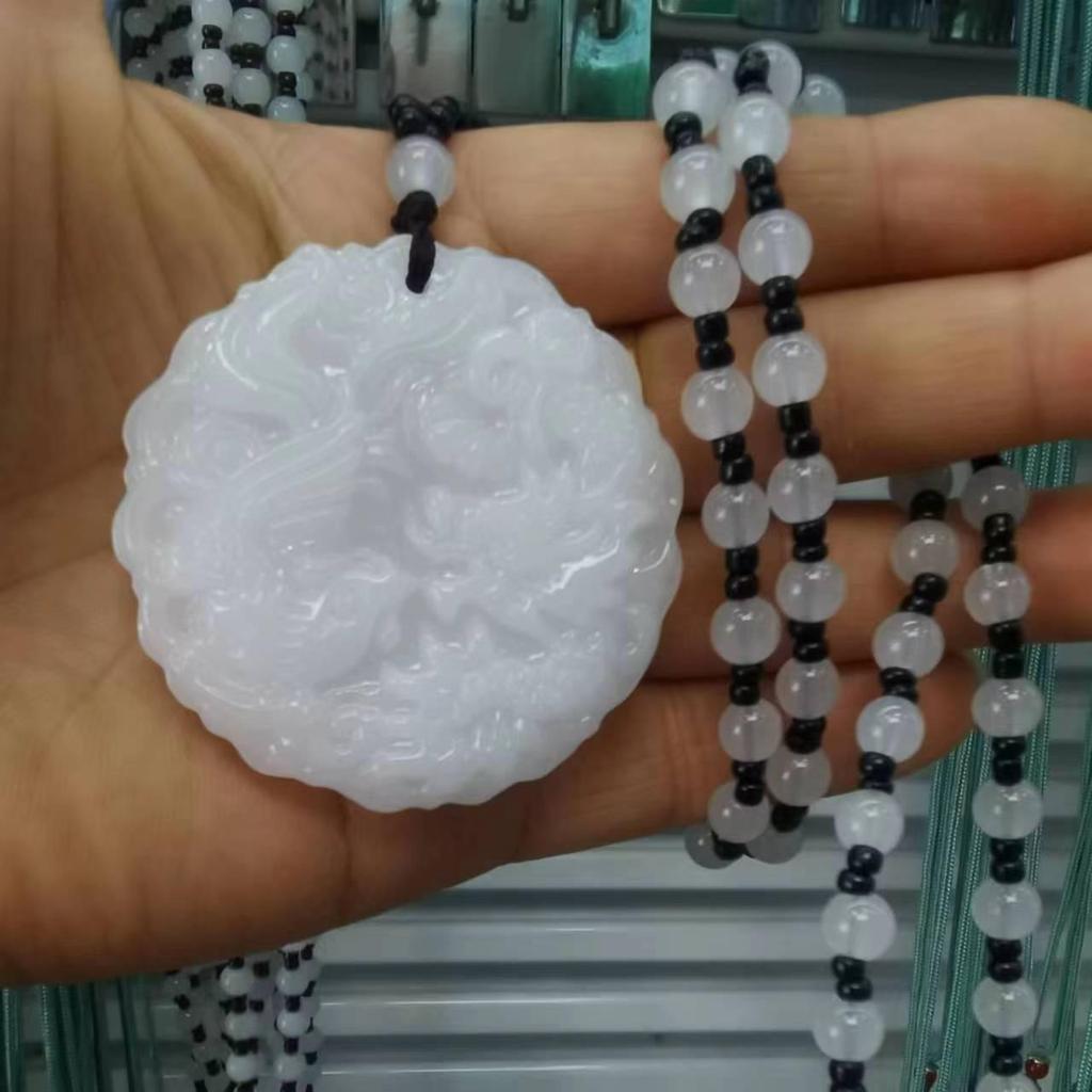 Imitace aventurínu Svetrový náhrdelník - Design zelí Guanyin od značek Wu Shi a Dragon & Phoenix