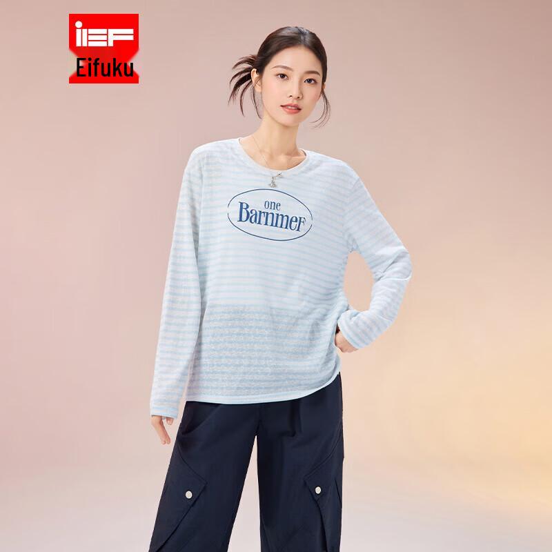 IEF Women s Korean Style Striped Loose Top One Size