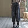 Women's High-waisted Wide-leg Jeans, Ankle Banded Trousers, Blue, Loose Harlan Pants, Female Casual Bloomers, Trend Fashion, New,