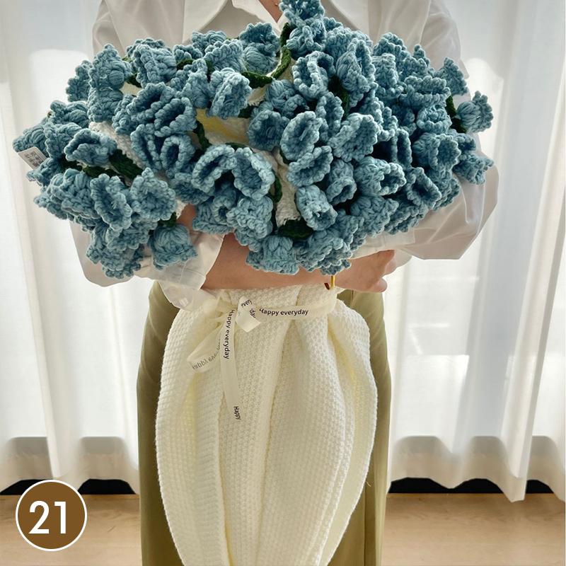 80Cm Finished Crocheted Rose Bouquet Blanket Handmade Knitted Flower Bouquet Blankets Home Decor Bed Sofa Throw Blanket Gift