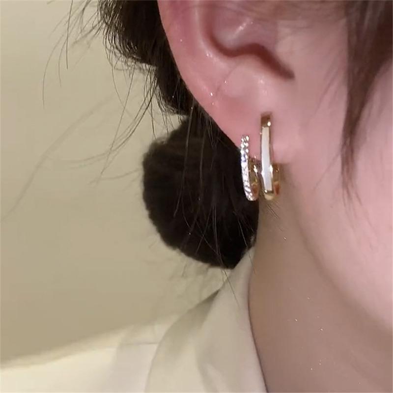 New Design Irregular U-Shaped Earrings For Women Dainty Zircon Earring Girls Birthday Party Wedding Fashion Jewelry Gift