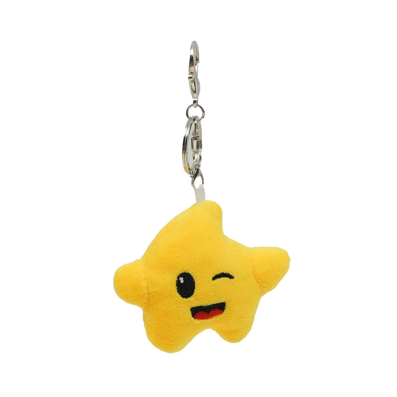 

Plush Star Keychain Soft Stuffed Toy with Metal Clip and Ring for Bags Backpacks and Accessories Decoration One Size жовтий