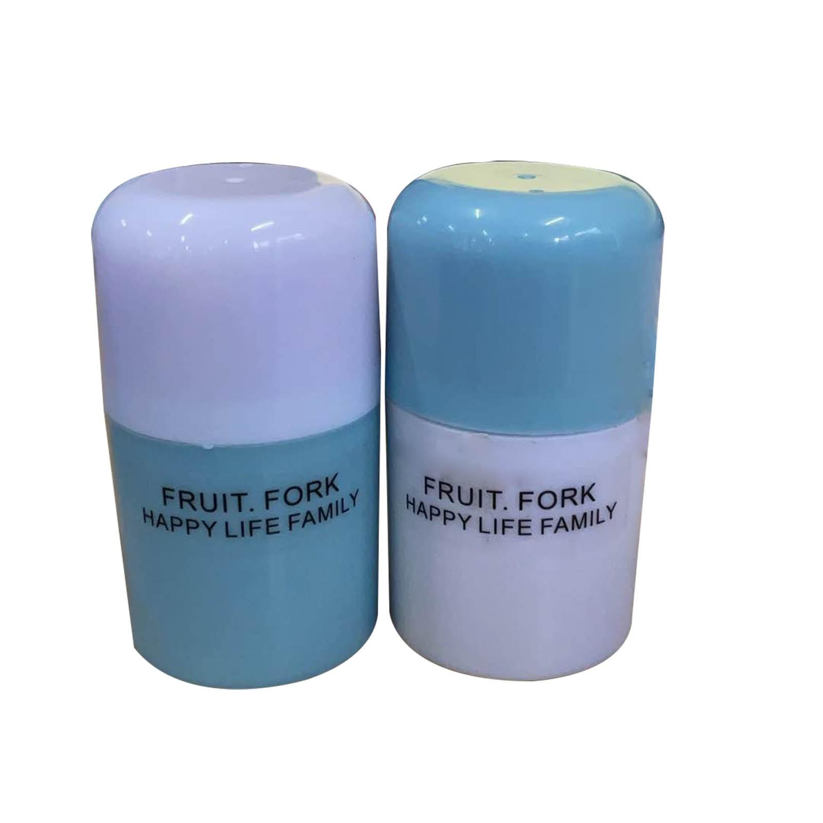 

Disposable Fruit Forks, Food-grade Fruit Picks, Plastic Two-toothed Household Cake And Dessert Forks, Small Forks For Pastries One Size синій