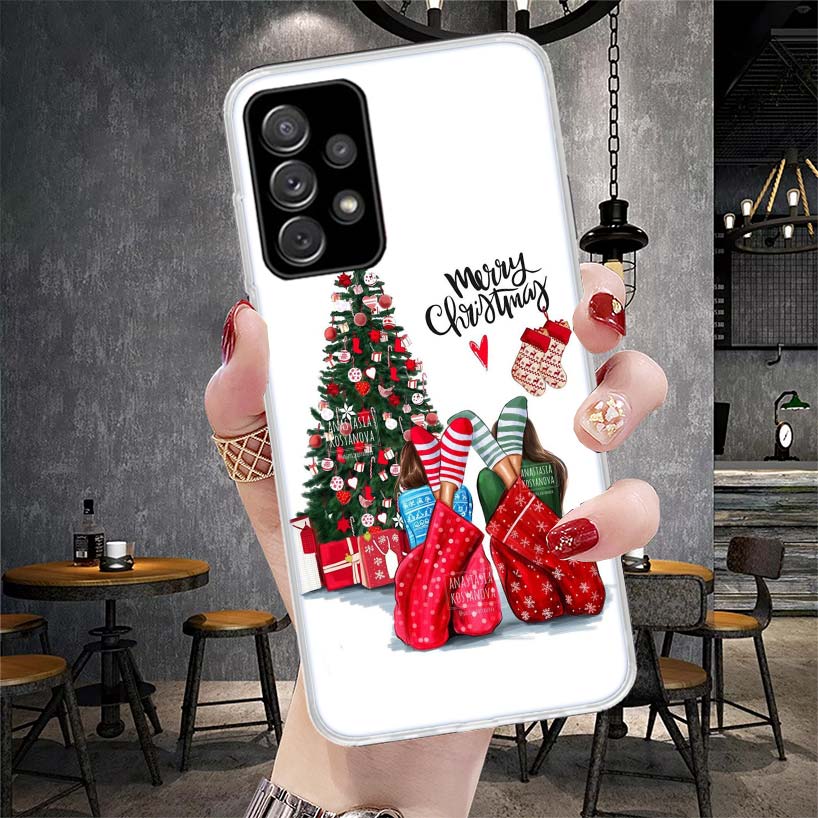 Christmas Girls Tree Gift Phone Case For Samsung Galaxy A13 A14 A15 A16 A17 A53 A54 A55 A56 A57 A33 A34 A35 A36 A37 A23 A24 A25