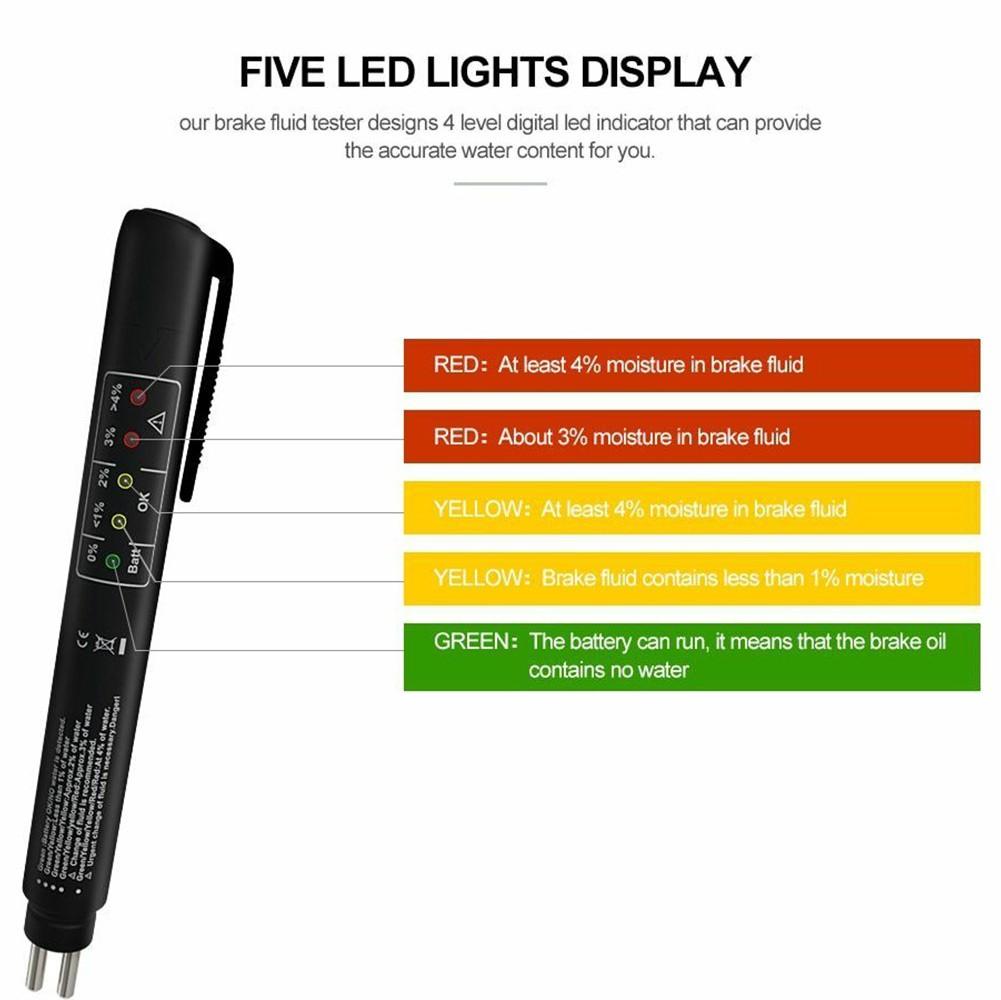 

Цифровой автомобильный тестер тормозной жидкости Ручка Тестер качества масла Инструмент для проверки тормозной жидкости