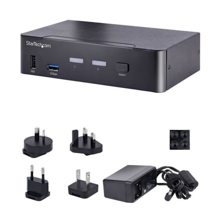 KVM Switch - STARTECH - SV231DPUCA - 2 Ports - 4K 60Hz - USB-C, DisplayPort, Thunderbolt 3/4