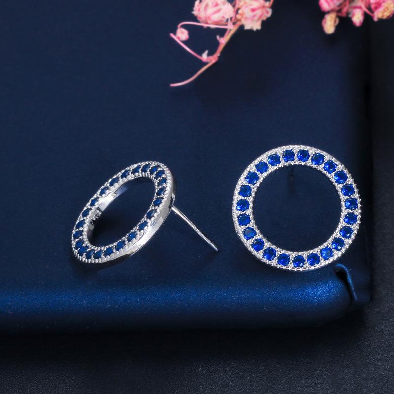 E0269 Pin Earrings Micro-Inlaid Zircon Fresh Stud Earrings Trinket