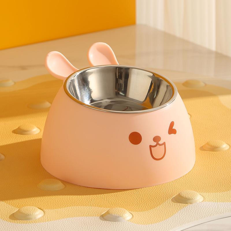 Douyin Pet Stainless Steel Cat Bowl, Dopamine Color, Non-Slip Dog Ice Cream Bowl, Neck Protection Feeding Utensils.