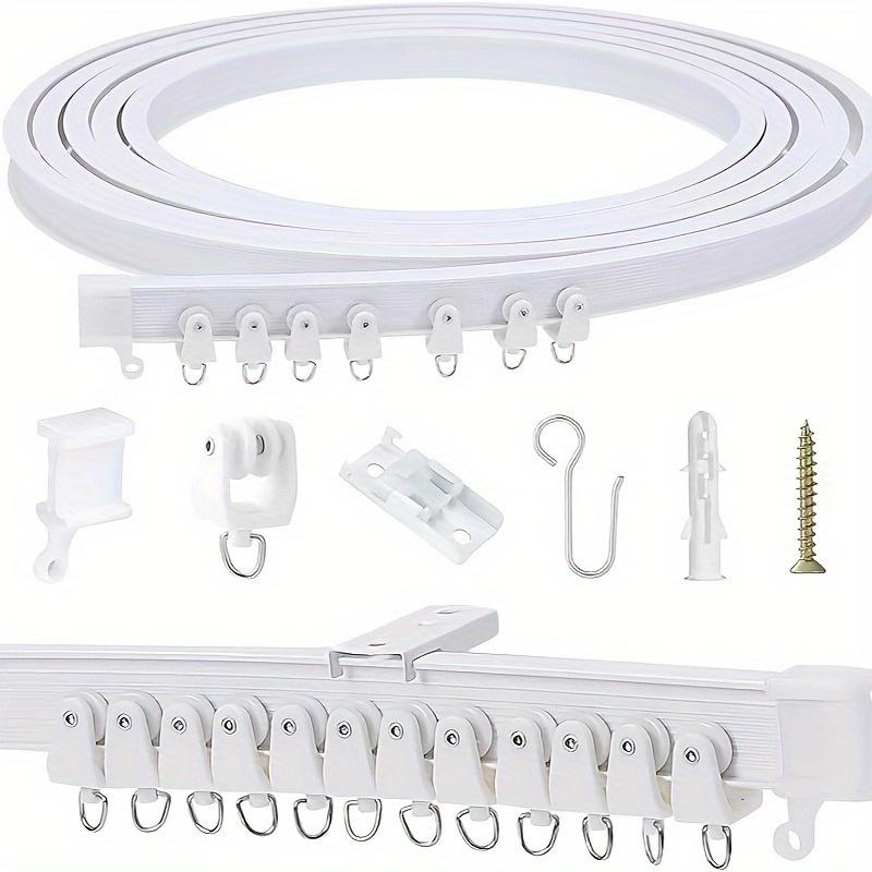 Modern Flexible Ceiling Curtain Track System with Multiple Hooks and Brackets
