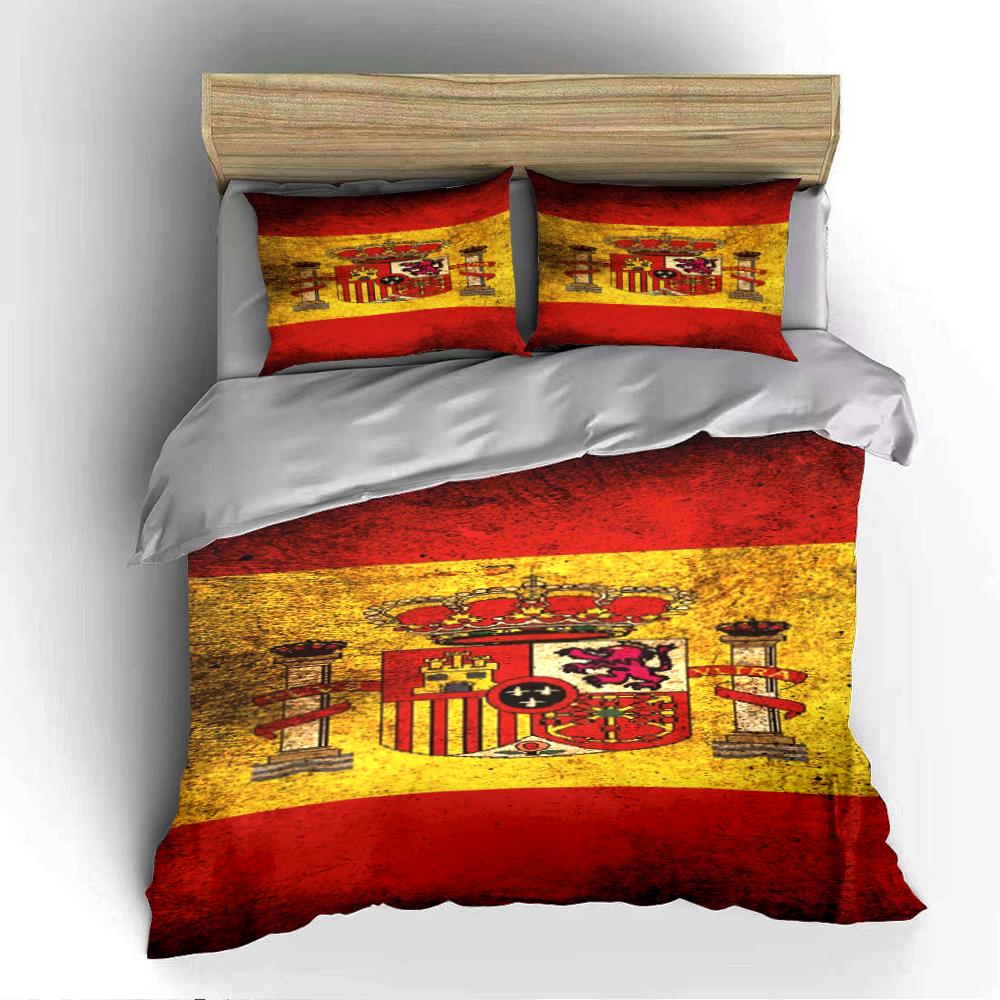 Spanish Flag Bedding Set Bedding Duvet Cover Set Duvet Cover Pillowcases Home Decor (1 * Duvet Cover 2 * Pillowcases, without duvet insert)