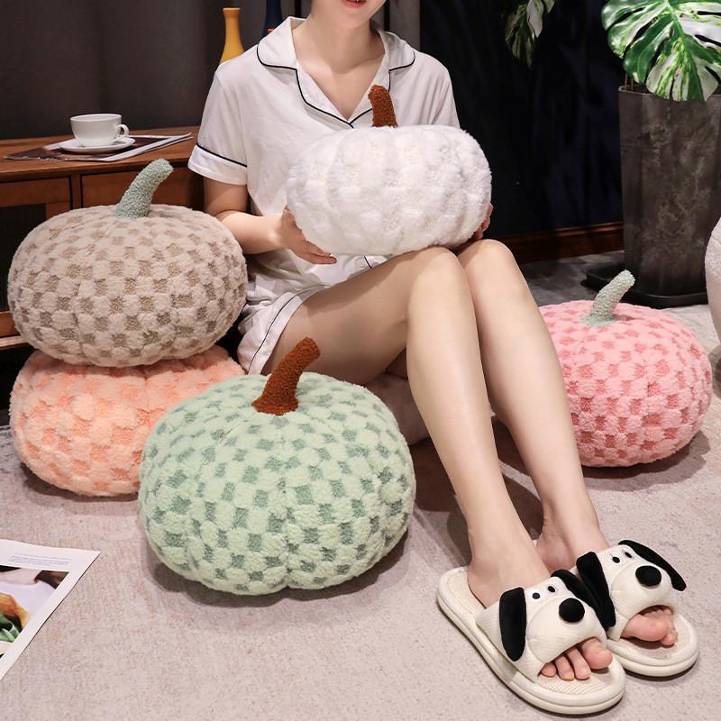 Lattice Pumpkin Pattern Plush Toy Vegetable Stuffed Doll Decoration Gift Kids