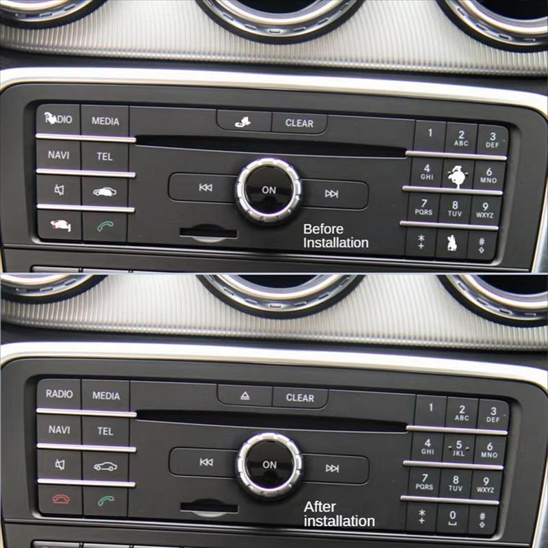 Car Center Console CD Panel Multimedia Button Stickers for Mercedes Benz CLS W218 2014-2017 GLA X156 2013-2016