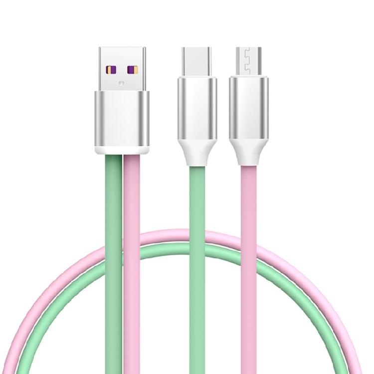 Flexible 2 in 1 USB C Charging Cable Type C/Micro USB Charging Cord 7.87/47.24in 1