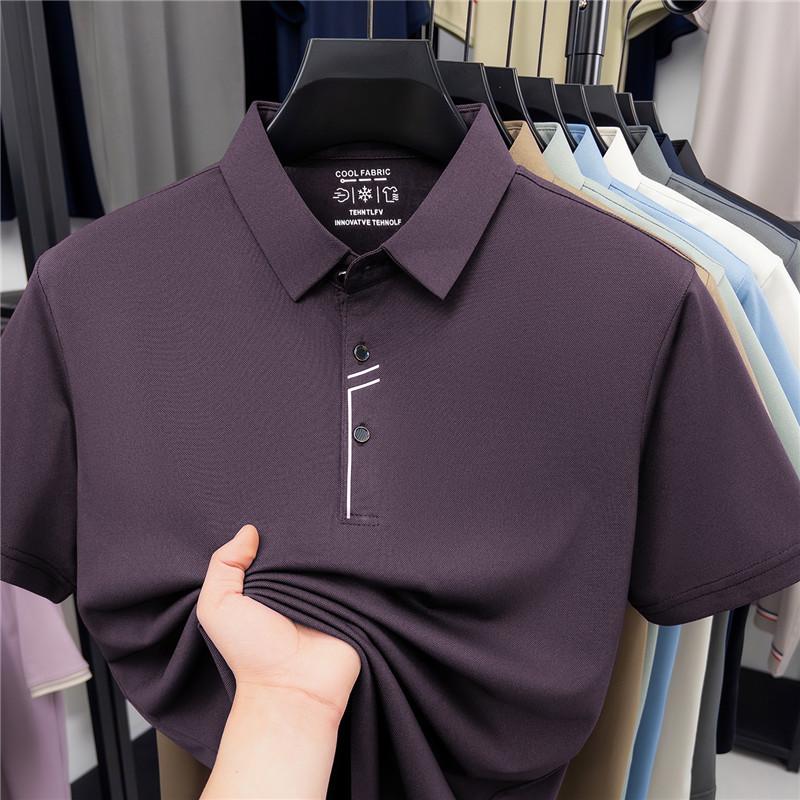 Summer Short Sleeve Lapel Collar Polo Shirt Business Casual Top Printed Fashion Versatile