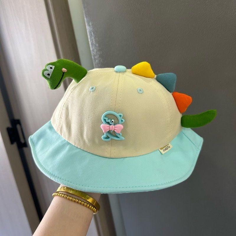 Cartoon Dinosaur Summer Baby Hat for Girls Boys Panama Toddler Wide Brim UV Beach Sun Cap Outdoor Children Fisherman Hat