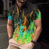 Fashionable Men's Personalized Short-Sleeve Casual Button-Down Polo Shirt