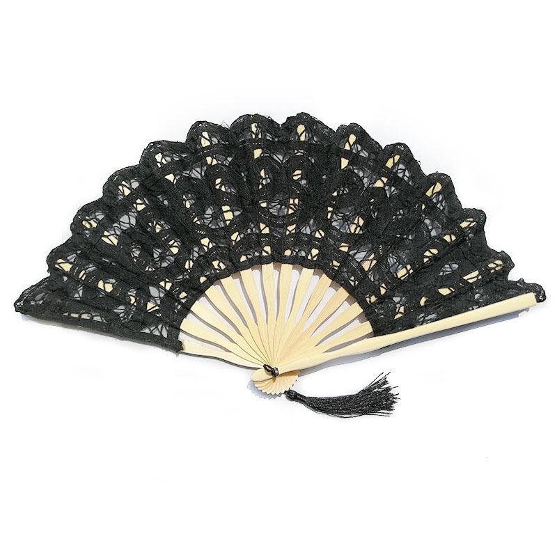Retro Lace Fan Dance Women Performance Photography Photo Props 27cm Court Vintage Bamboo Folding Hand Fan Chinese Dance Fan
