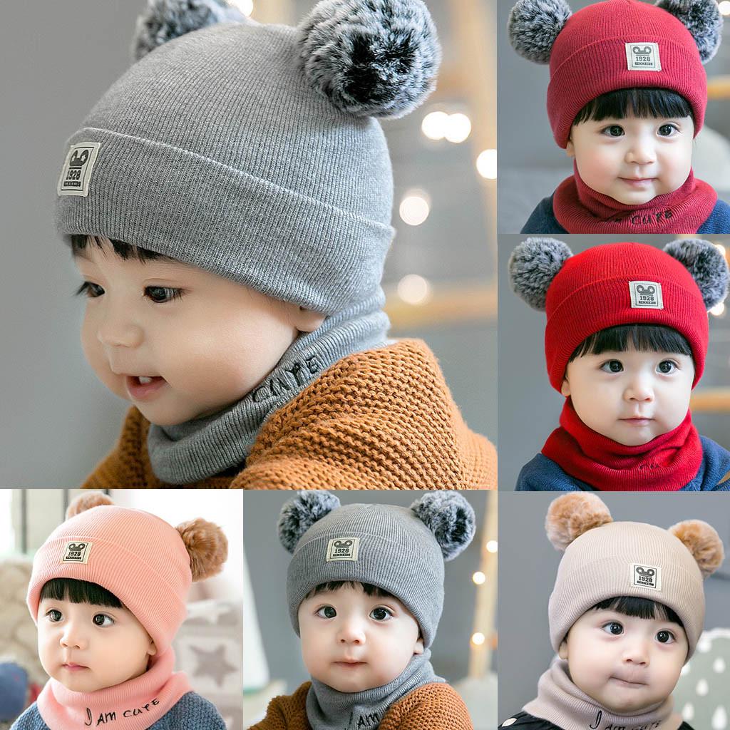 Pink 1 Pcs Baby Winter Hat Knit Warm Cap with Diamond Beanie Hat for Baby Toddler Girls Boys