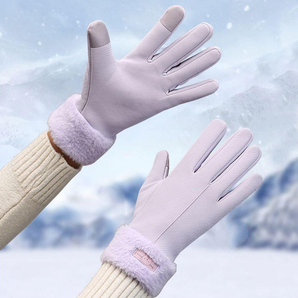 Thick Women Winter Gloves Touchscreen Driving Gloves Fashion Plush Gloves  Outdoor