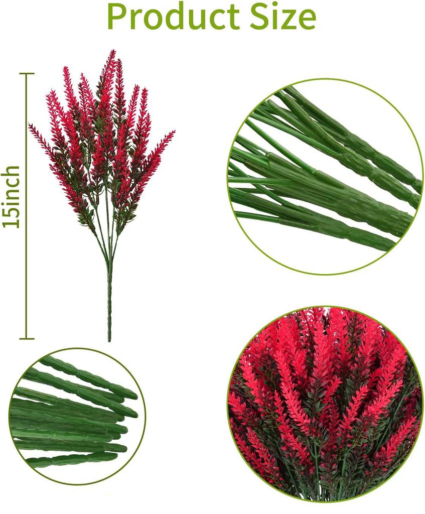 Artificial Green Plant Fake Flower Lavender Simulated Green Plant Home Decoration Plant Outdoor Pastoral Style Bundle