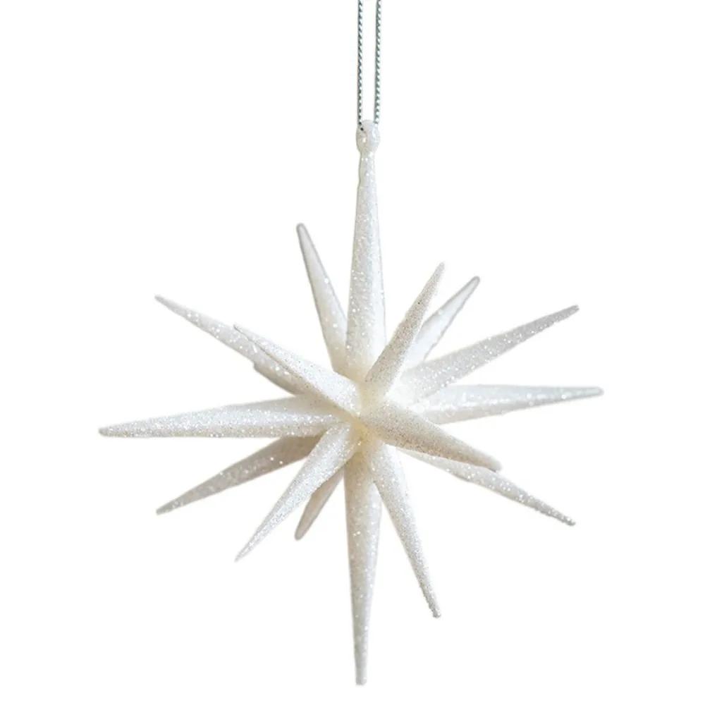 Transparenter Stern zum Aufhängen am Weihnachtsbaum Weihnachtsstern-Anhänger Explodierender weißer Stern Neujahrssterne Weihnachtsdekorationen