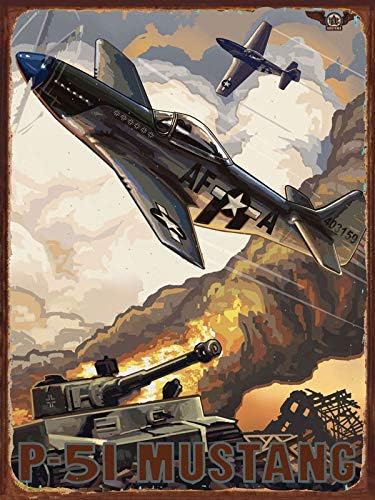 

P51 Metal Sign Vintage Retro Home Decoration Metal Signs Tin Sign Posters for Bar Pub Home 30x40cm(11.8x15.7inch)