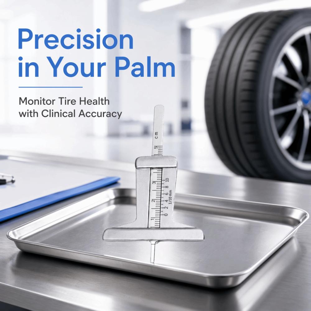 2pcs Stainless Steel Tire Tread Depth Gauge Vehicle Tread Wear Indicator For Car Inspection