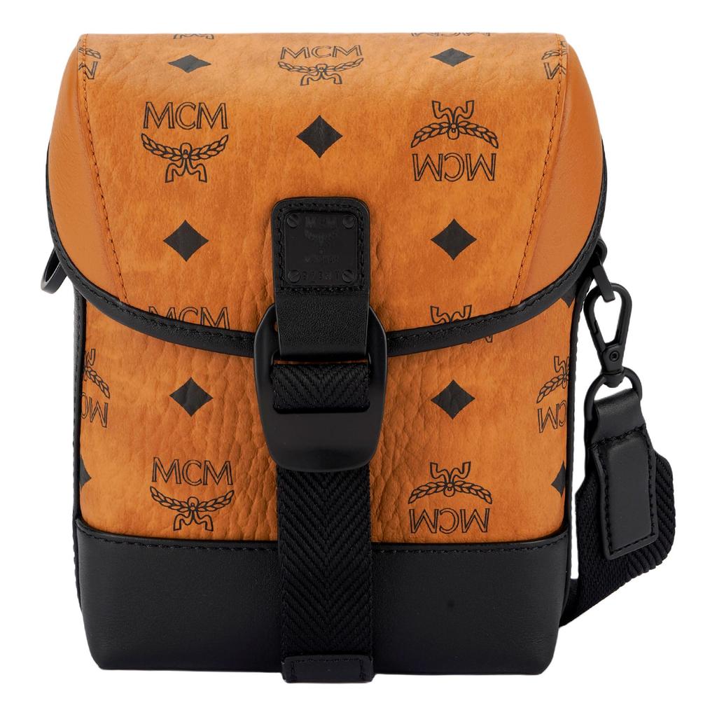 New MCM Cow Leather Shoulder Bag, Crossbody Bag Trumpets Women's MMRCATA01CO001