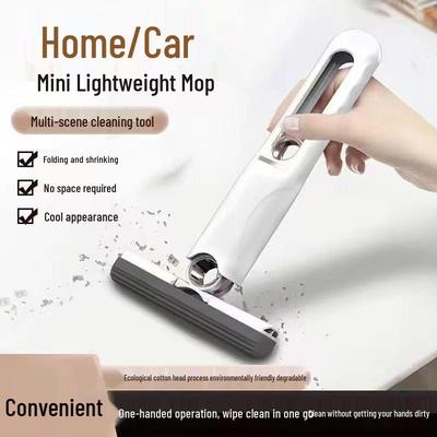 Compact Foldable Desktop Mini Mop - Multifunctional, Lightweight, Absorbent Sponge, Easy Storage