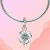 Copper Green Diamond Four-Leaf Clover Boutique Pendant Fit Original Design Bracelet Jewelry Piece Charm Beads Necklace Diy Female Jewelry
