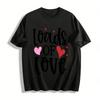 Loads Of Love Heart Print Casual Sweatshirt Tee Pure Cotton T-shirt