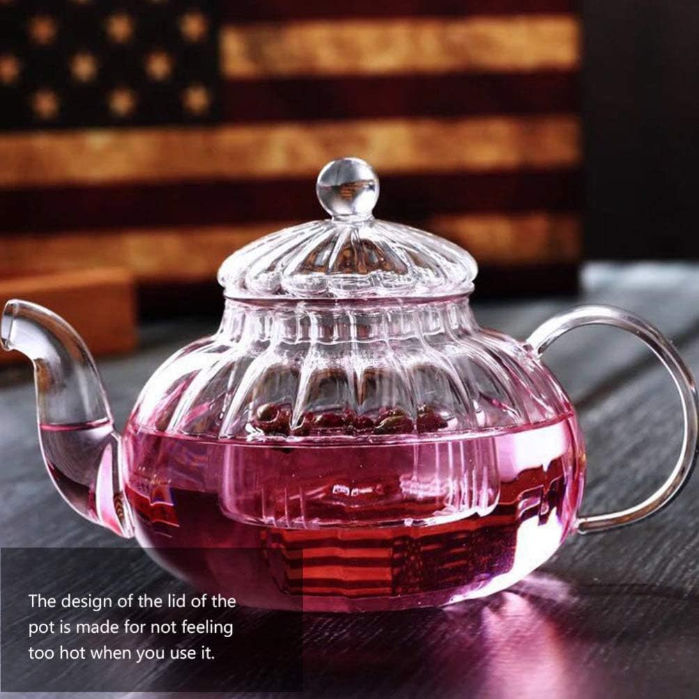 DOITOOL Glass Teapot with Infuser, Stovetop Safe Tea Kettle, Blooming and Loose Leaf Tea Maker