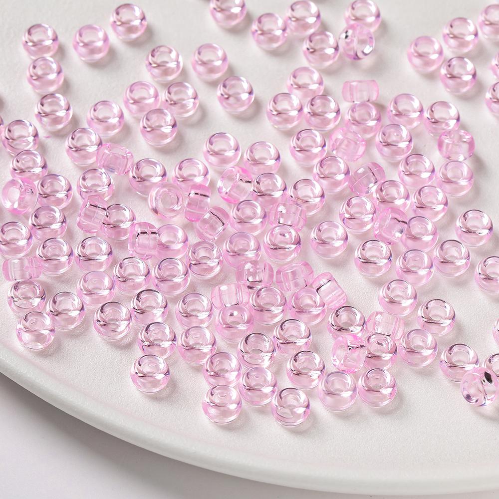 100pcs 4*7mm Acrylic Big Holes Beads Colored Spacer Loose Beads for DIY Necklace Bracelet Phone Charms Jewelry Making Supplies