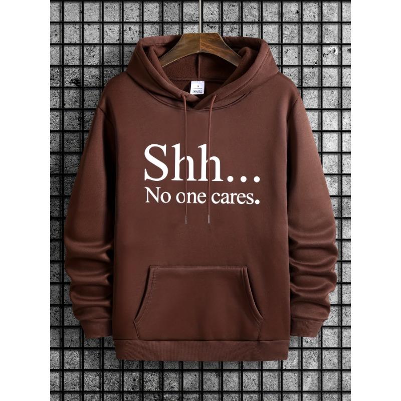 Hooded Sweatshirt, Solid Color Printed Hoodie Top, Loose Fit, for Spring Autumn and Winter
