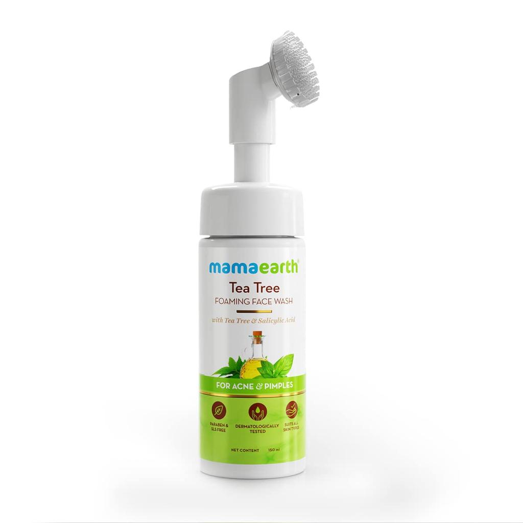 Mamaearth Tea Tree Foaming Face Wash For Acne & Pimples | Gently Cleanses, Removes Oil, Antibacterial | 150 ml | Pack Of 1