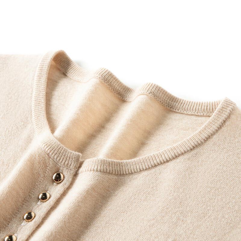 TUHUANG Women's Pure Wool Bubble Sleeve Knit Sweater