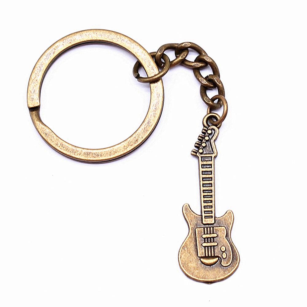 Electric Guitar Keychain Music Charm Graduation Memento Key Ring 28mm