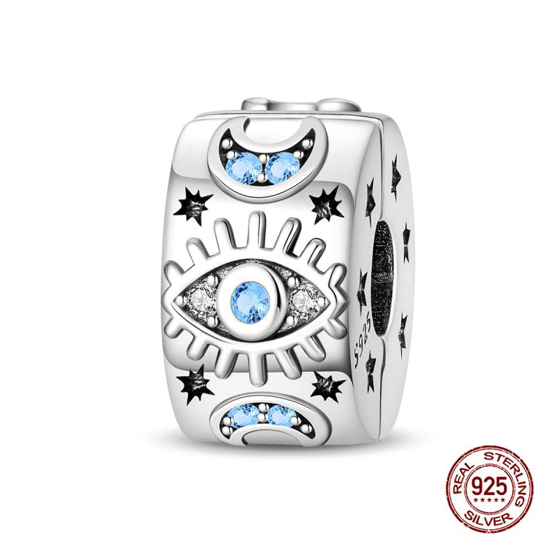 925 Silver Devil's Eye Charm Beads 3mm Fit DIY Bracelet Women's Fashion Jewelry Gift Original Handmade