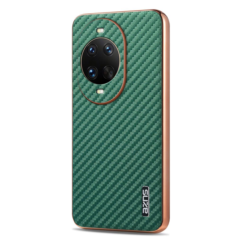 AZNS For Huawei nova 14 Ultra 5G Case Electroplating Carbon Fiber Texture PU+TPU Phone Cover