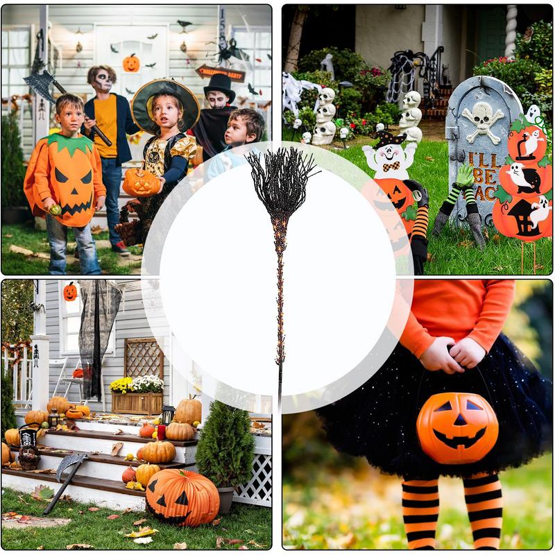 Halloween Outdoor Broom Path Lights Witch Broom Path Lights Broom Garden Markers For Home Yard Garden Holiday Decorations