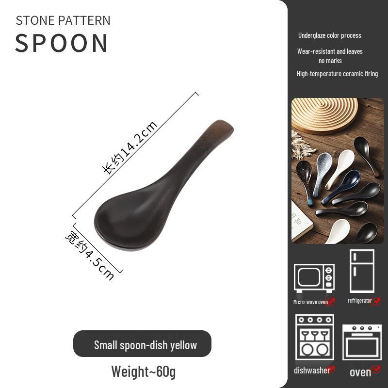 Japanese Ceramic Long-Handled Soup Ladle - Ideal for Porridge, Serving, and Seasoning