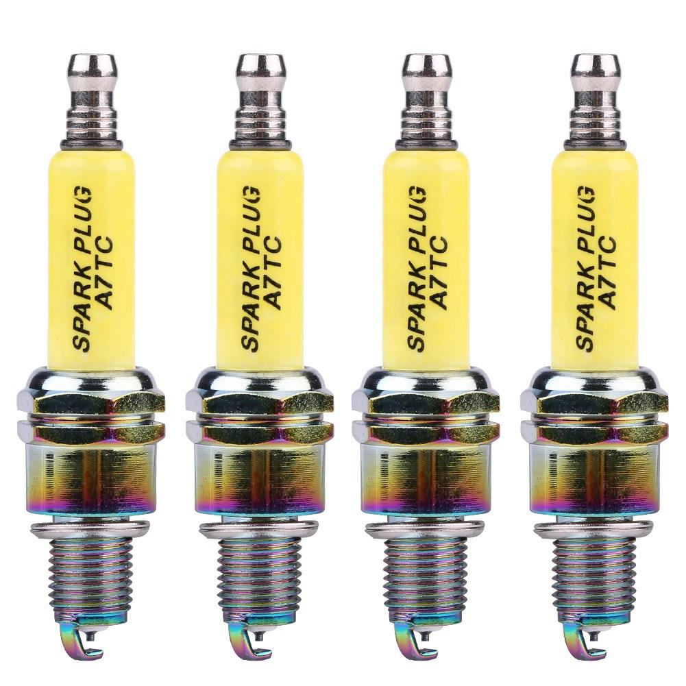 4 Stück Zündkerzen für Motorrad Roller ATV Dirtbike A7TC