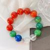 Large Grain Natural White Crystal Chalcedony Green Chalcedony Red Chalcedony Design Bracelet Bracelet