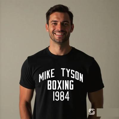 T-shirt Pugilato Mike Tyson 1984, Abbigliamento Palestra Pesi, Regalo Divertente Combattimento Top