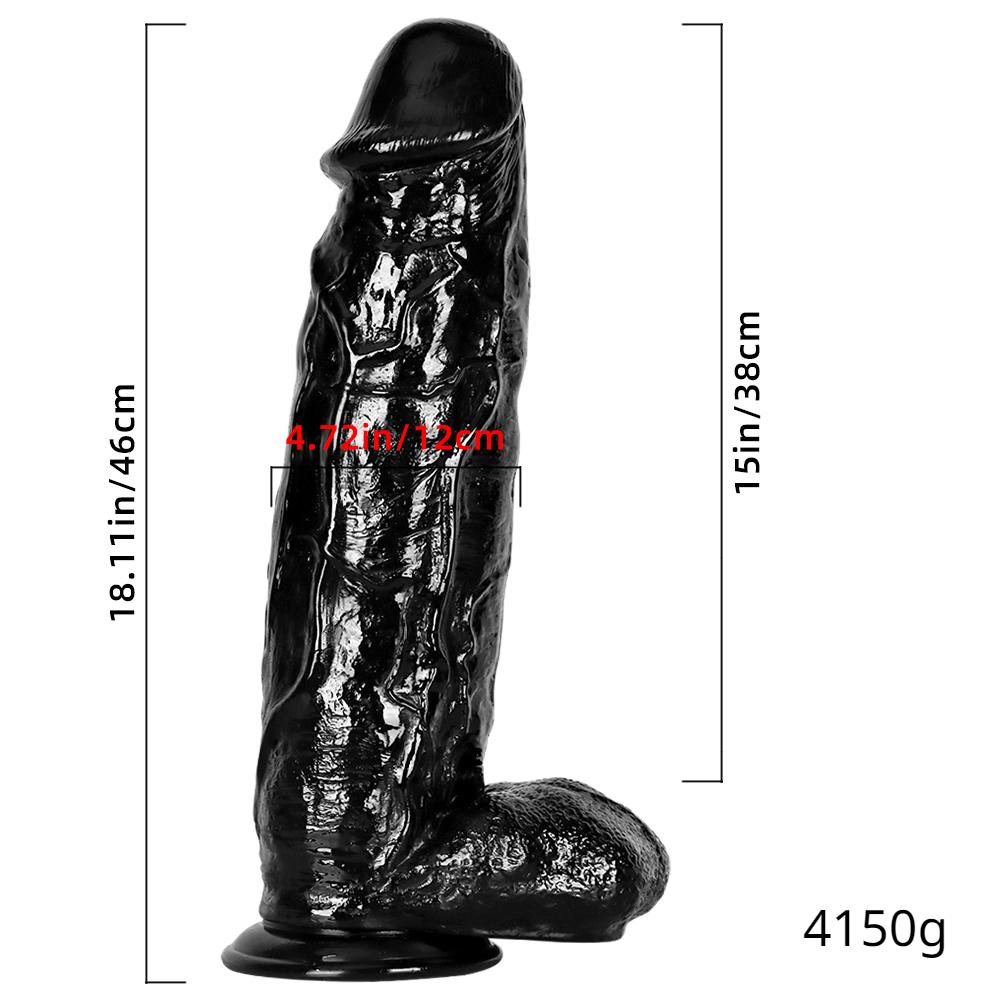 46cm Super Huge Dildo Fisiting Realistic Penis Adult Sex Toy Big Black Dick Anal Plug Masturbator BDSM Pegging Femdom