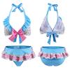 [LittleForBig] 2-Piece Bikini Swimsuit Set [Baby Cutie] with Ruffles, Halter V-Neck, Size 4XL